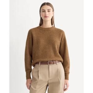 Everlane The Cocoon Crew cropped Alpaca sweater Toffee size Medium MSRP: $128